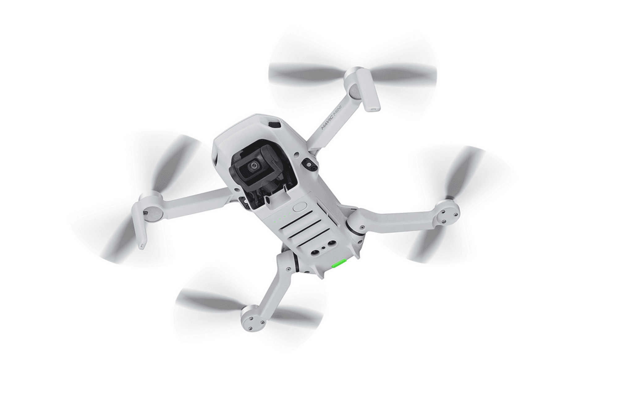 DJI mini in flight bottom angle