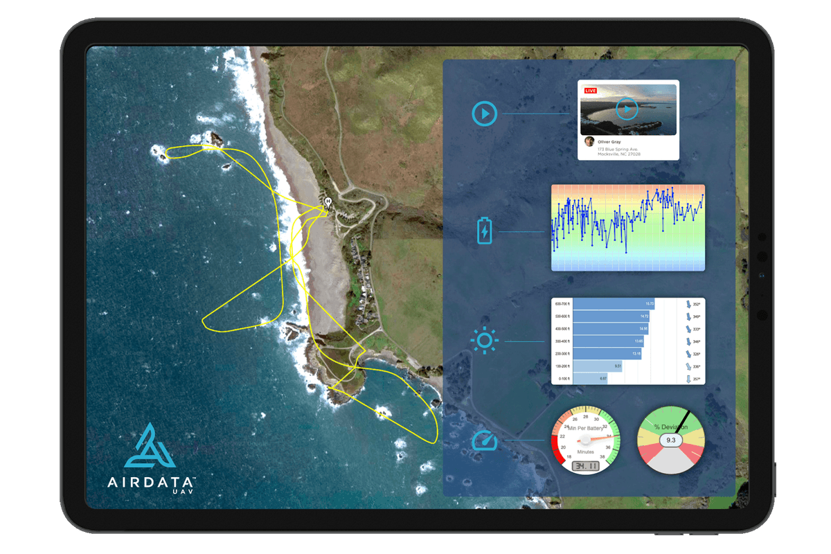 Airdata UAV on tablet